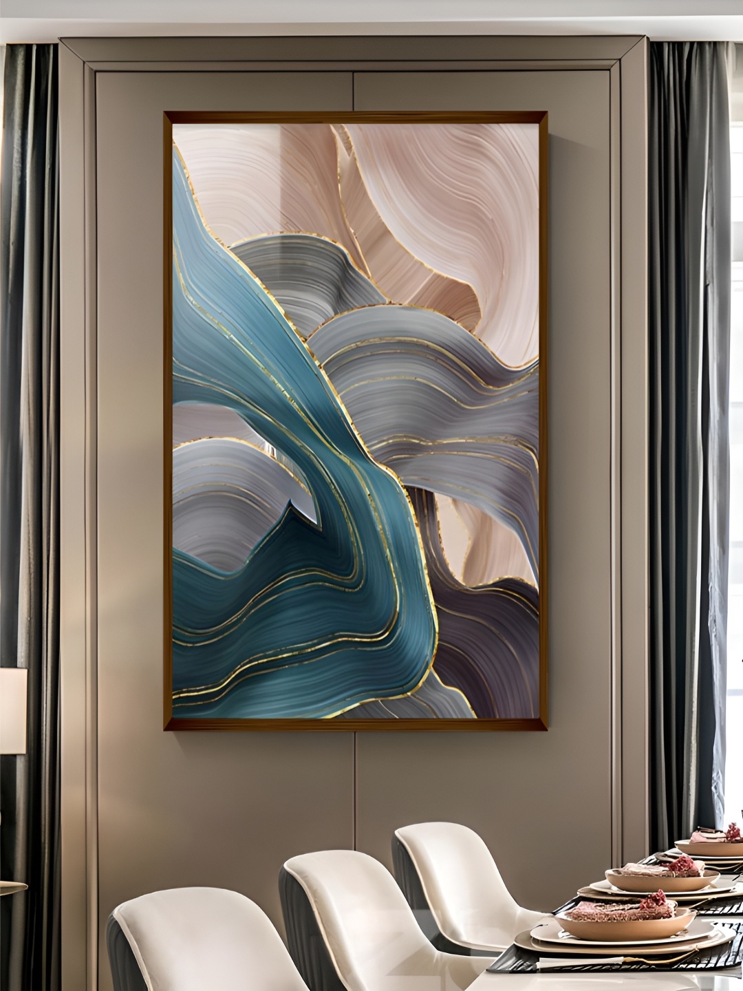 

The Art House Brown & Blue Abstract Wooden Wall Art