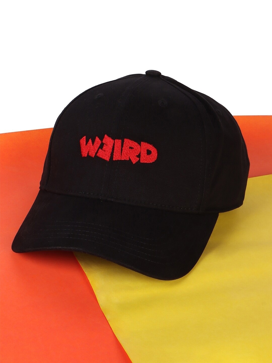 

Bewakoof Unisex Weird Camo Embroidered Cotton Baseball Cap, Black