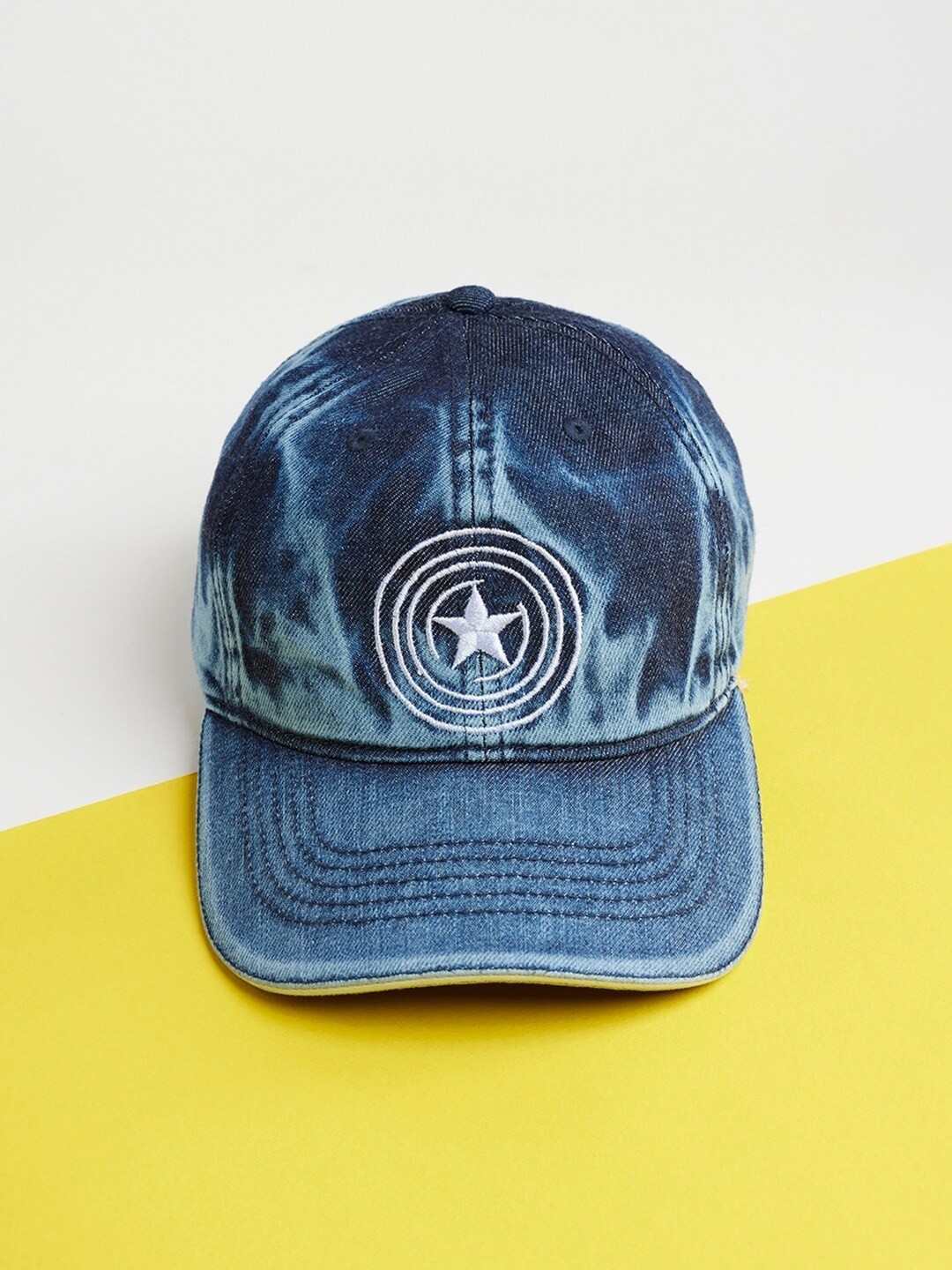 

Bewakoof Unisex Captain America Embroidered Cotton Baseball Cap, Blue