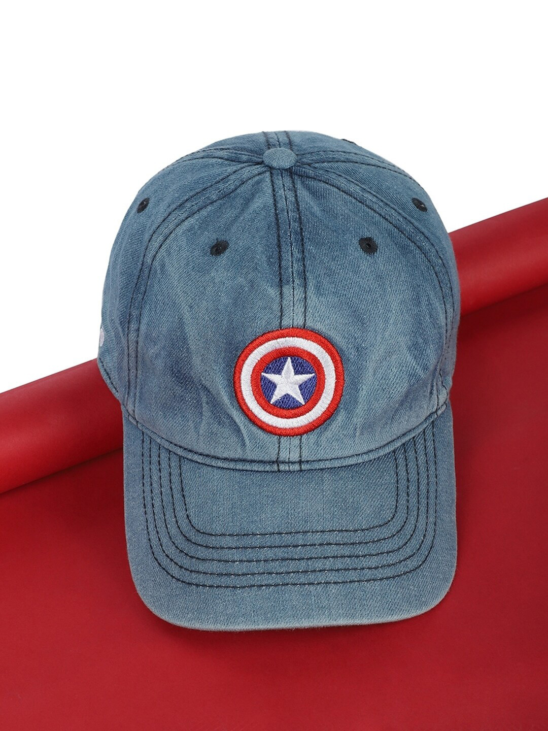 

Bewakoof Unisex Marvel Embroidered Cotton Baseball Cap, Blue