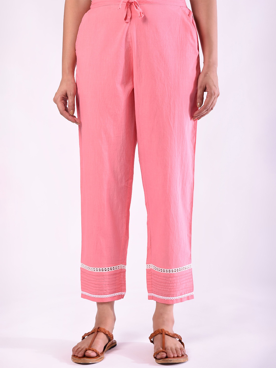 

Prakriti Jaipur Straight Fit-Cotton Palazzo, Pink