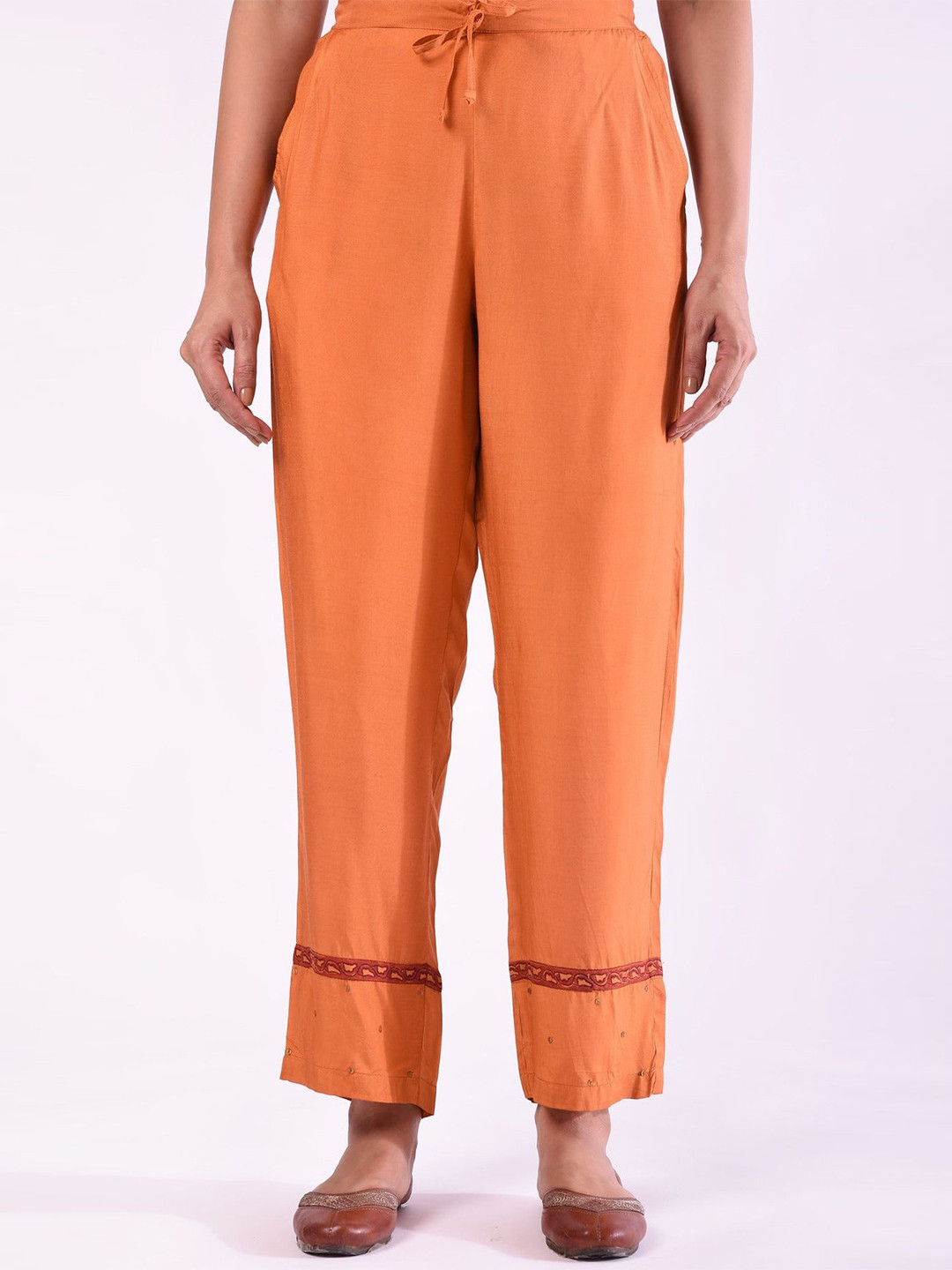 

Prakriti Jaipur Women Cotton Mid-Rise Trouser, Orange