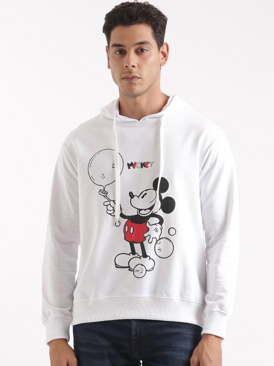 

WROGN Printed Acrylic Hooded Pullover Sweatshirt, Off white