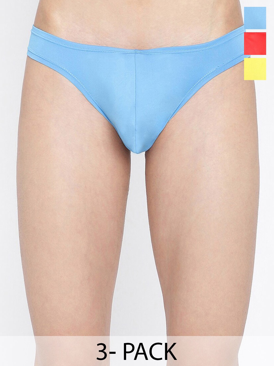 

La Intimo Pack Of 3 Mid-Rise Anti-Microbial Bikini Briefs LISS010C, Blue
