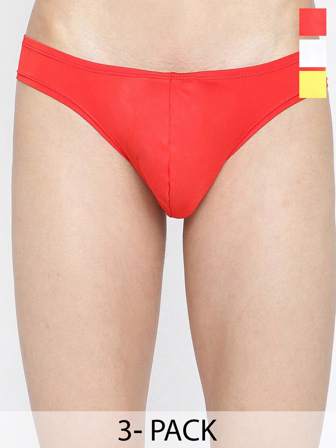 

La Intimo Pack Of 3 Mid-Rise Anti-Microbial Basic Briefs LISS010C, Red