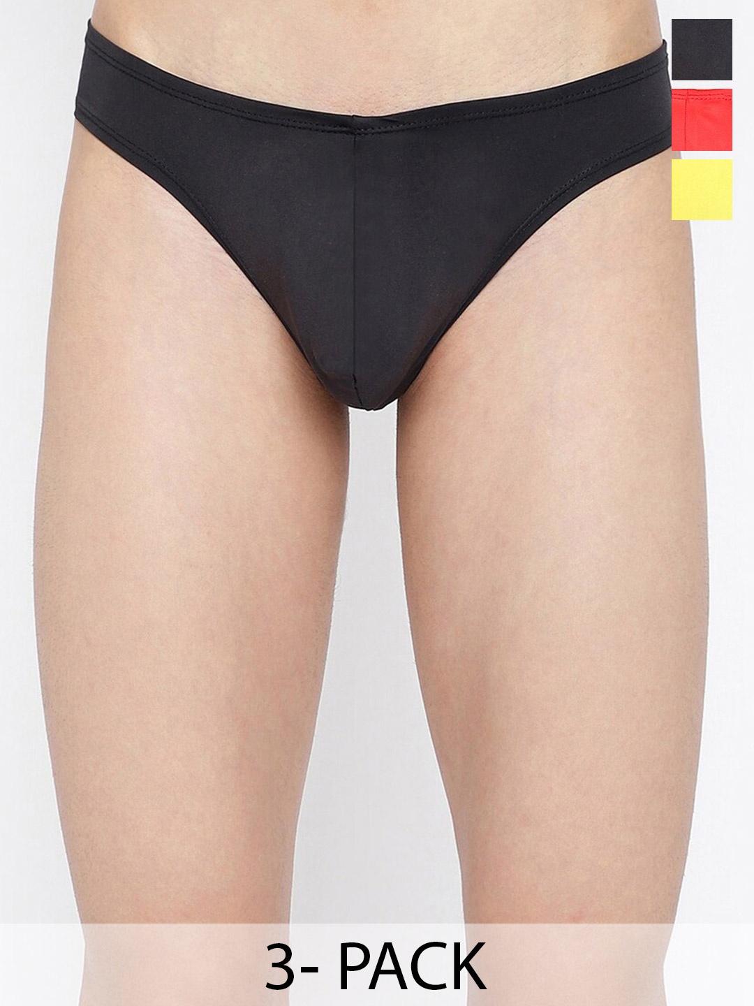 

La Intimo Pack Of 3 Mid-Rise Anti-Bacterial Thongs Briefs LISS010C, Black