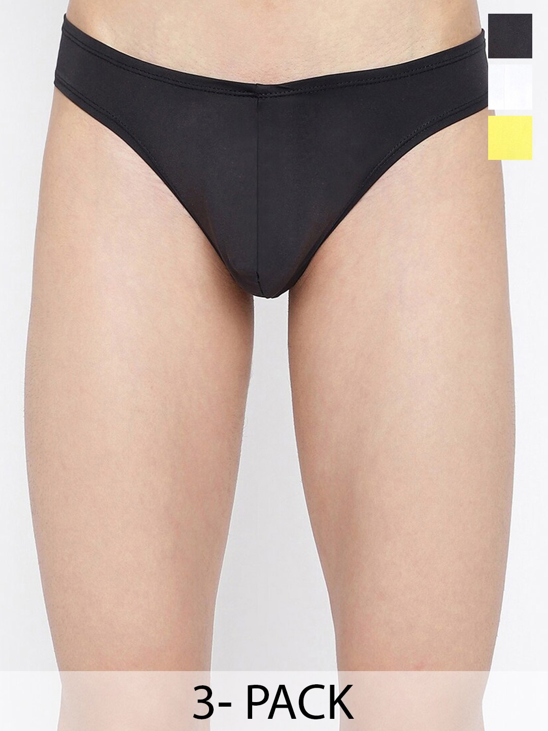 

La Intimo Pack Of 3 Anti Microbial Hipster Briefs LISS010C, Black
