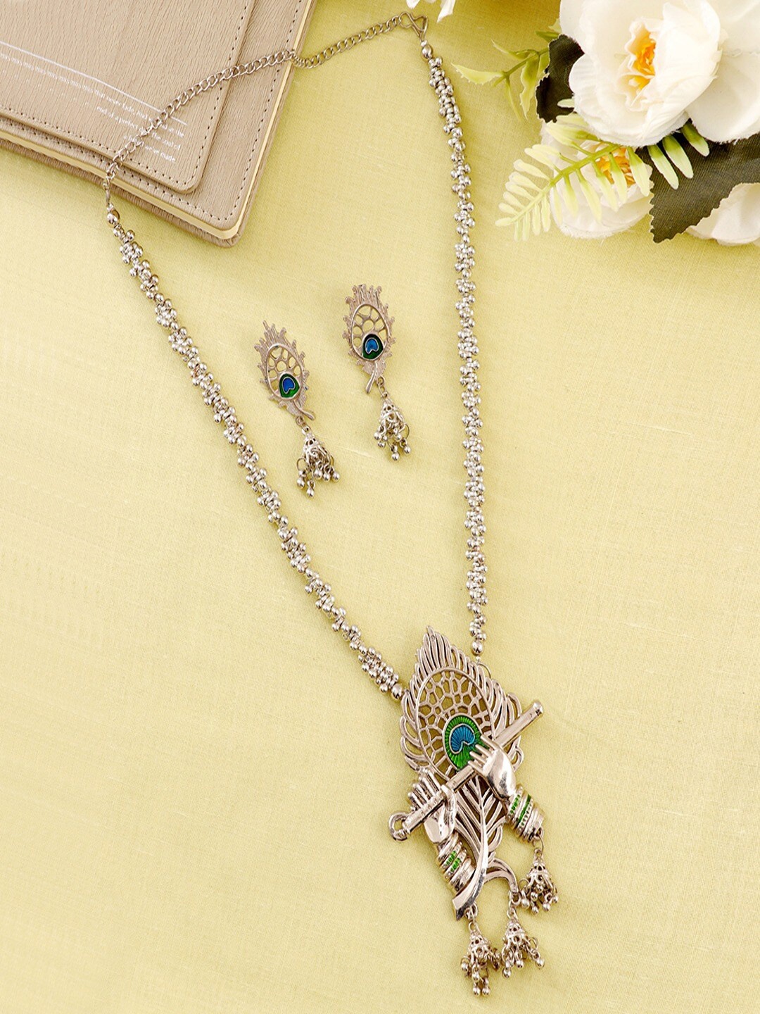 

UNIVERSITY TRENDZ Silver-Plated Beaded Jewellery Set