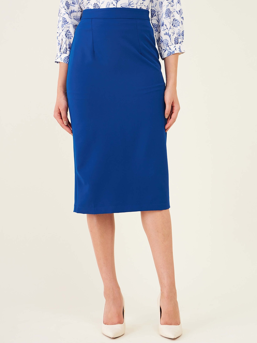 

SALT ATTIRE Knee-Length Pencil Skirt, Blue