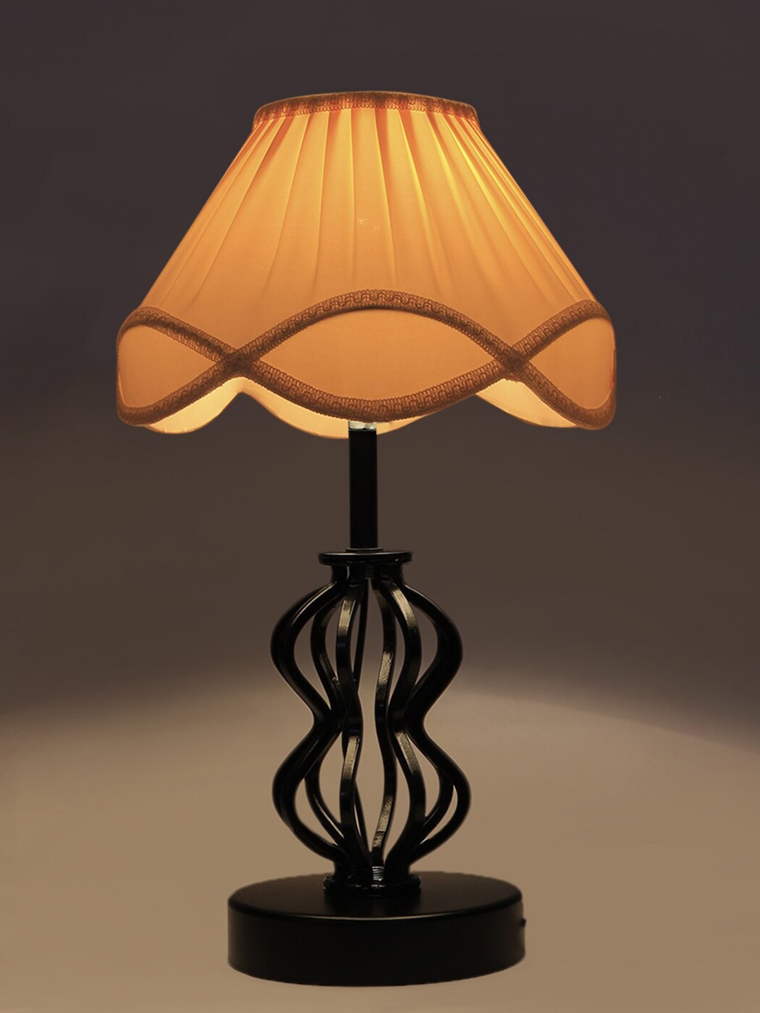 

Devansh Off White Textured Wooden Table Lamp