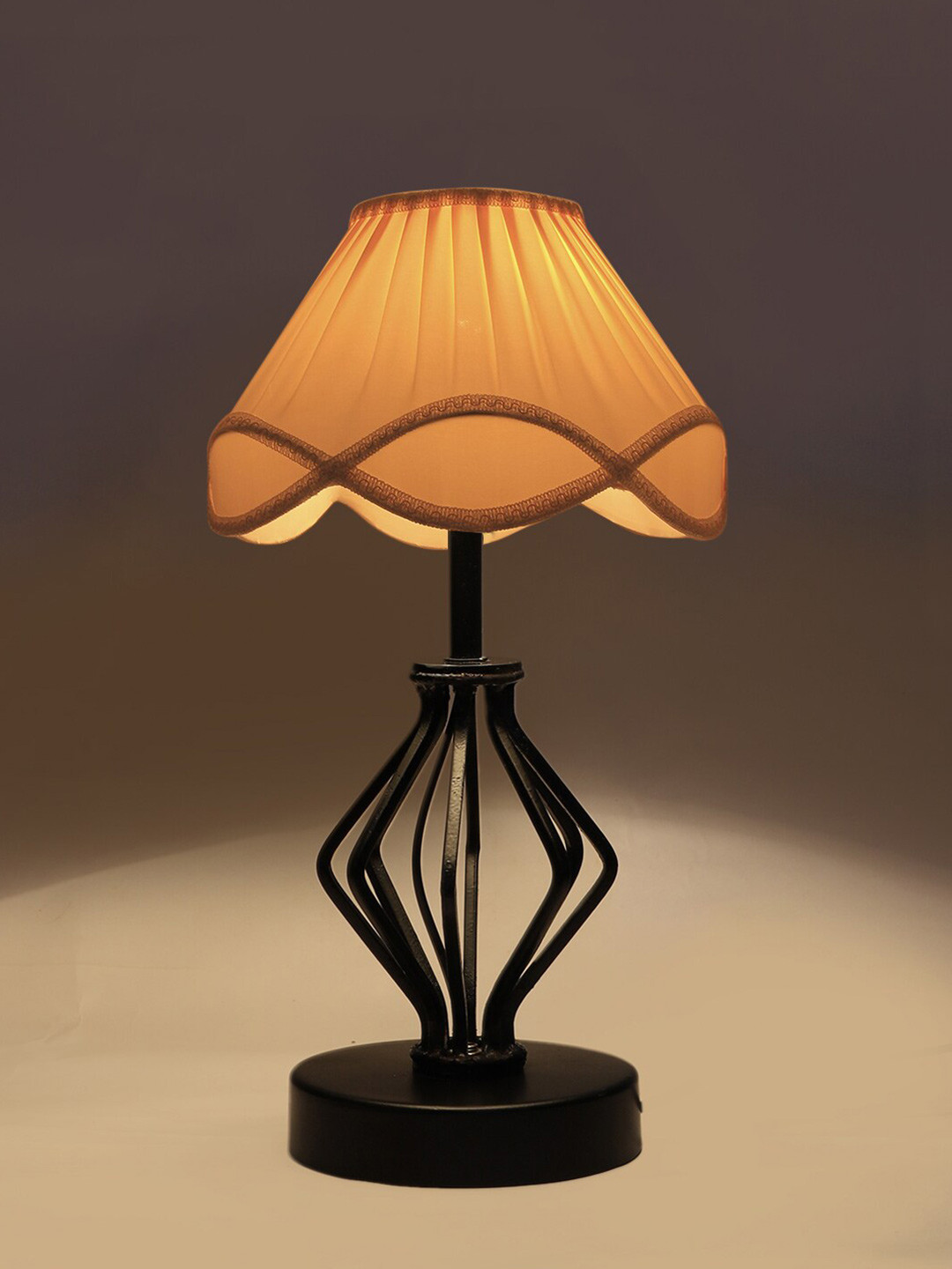 

Devansh Off White & Black Textured Frustum Table Lamps
