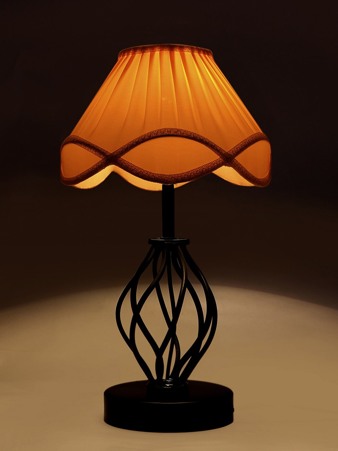 

Devansh Off White Frustum Textured Contemporary Wooden Table Lamps