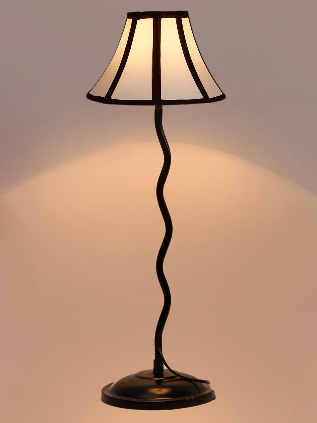 

Devansh White & Black Contemporary Frustum Cotton & Iron Table Lamp
