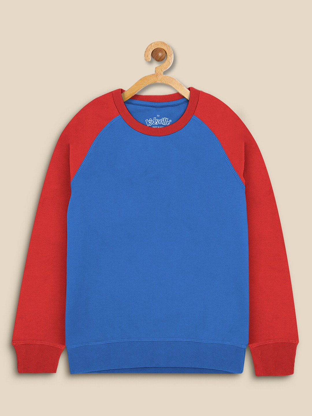 

Kids Ville Boys Colourblocked Round Neck Long Sleeved Sweatshirts, Red