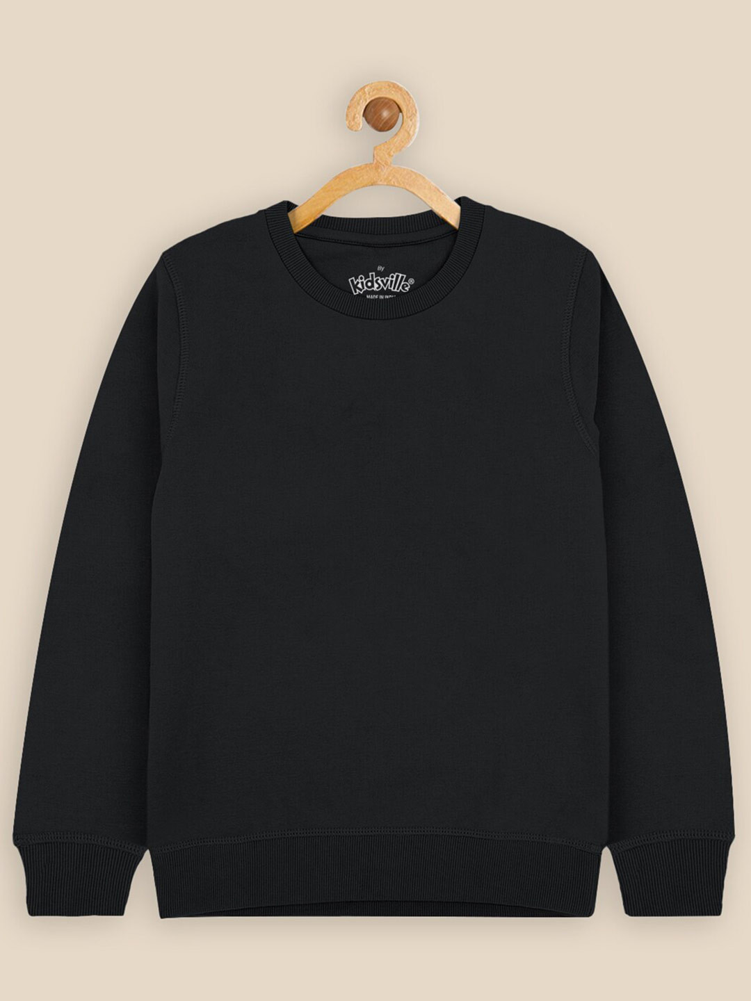 

Kids Ville Boys Round Neck Long Sleeves Sweatshirts, Black