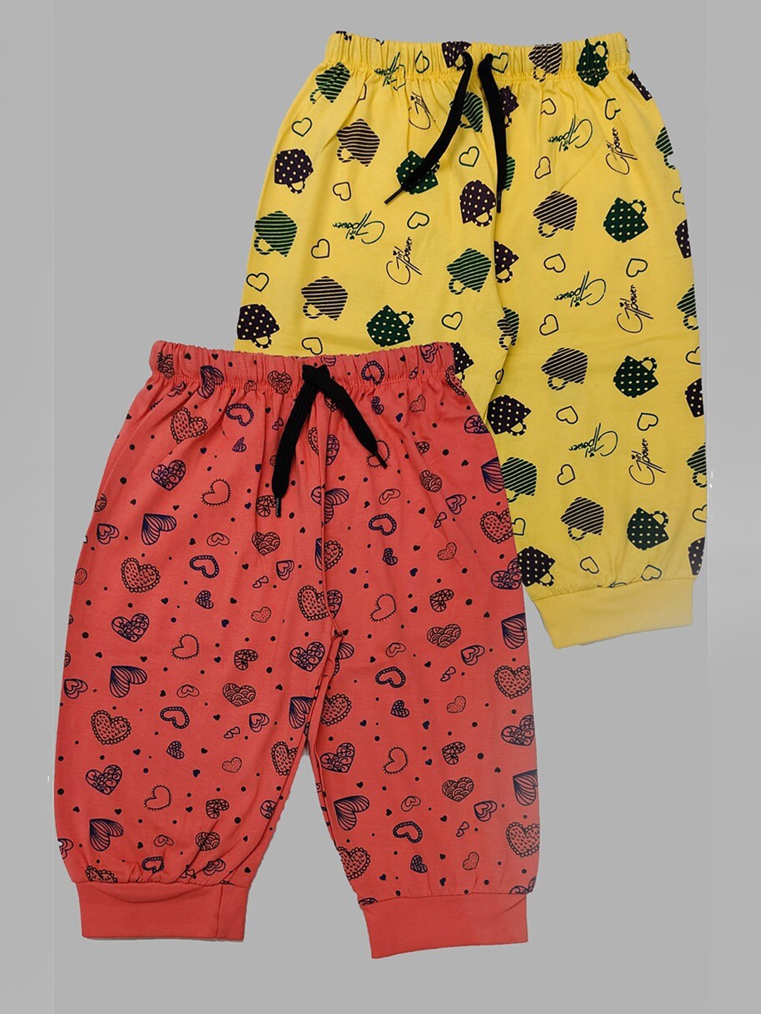 

BAESD Girls Printed Pure Cotton Capris, Yellow