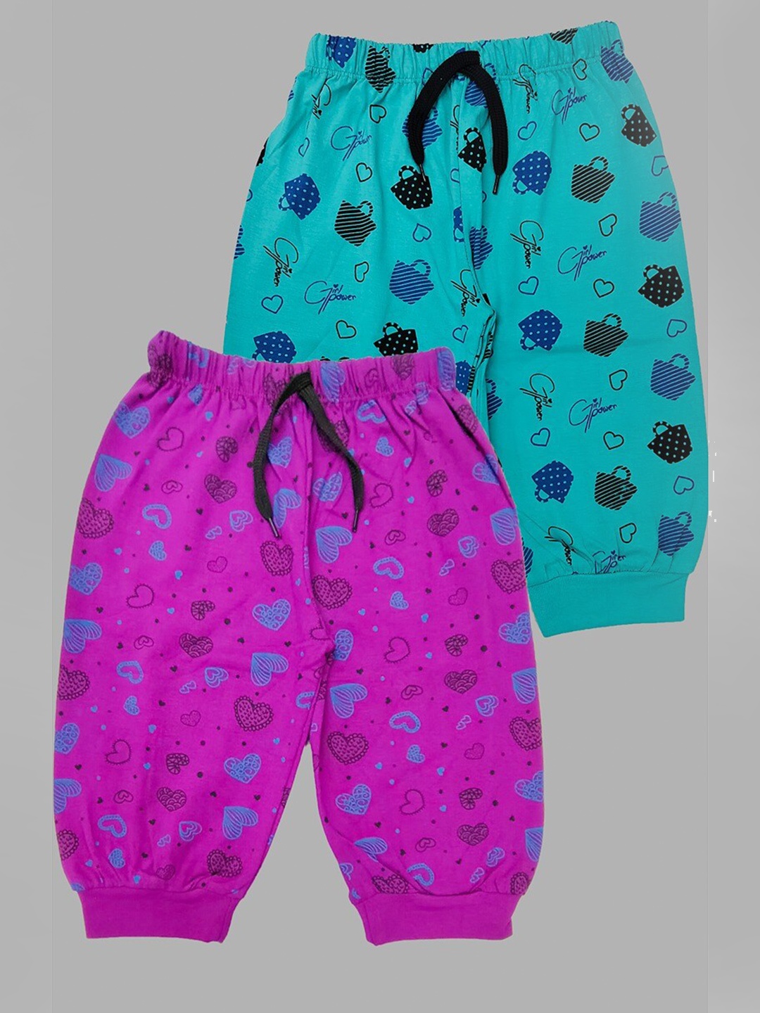 

BAESD Girls Printed Pure Cotton Capris, Purple