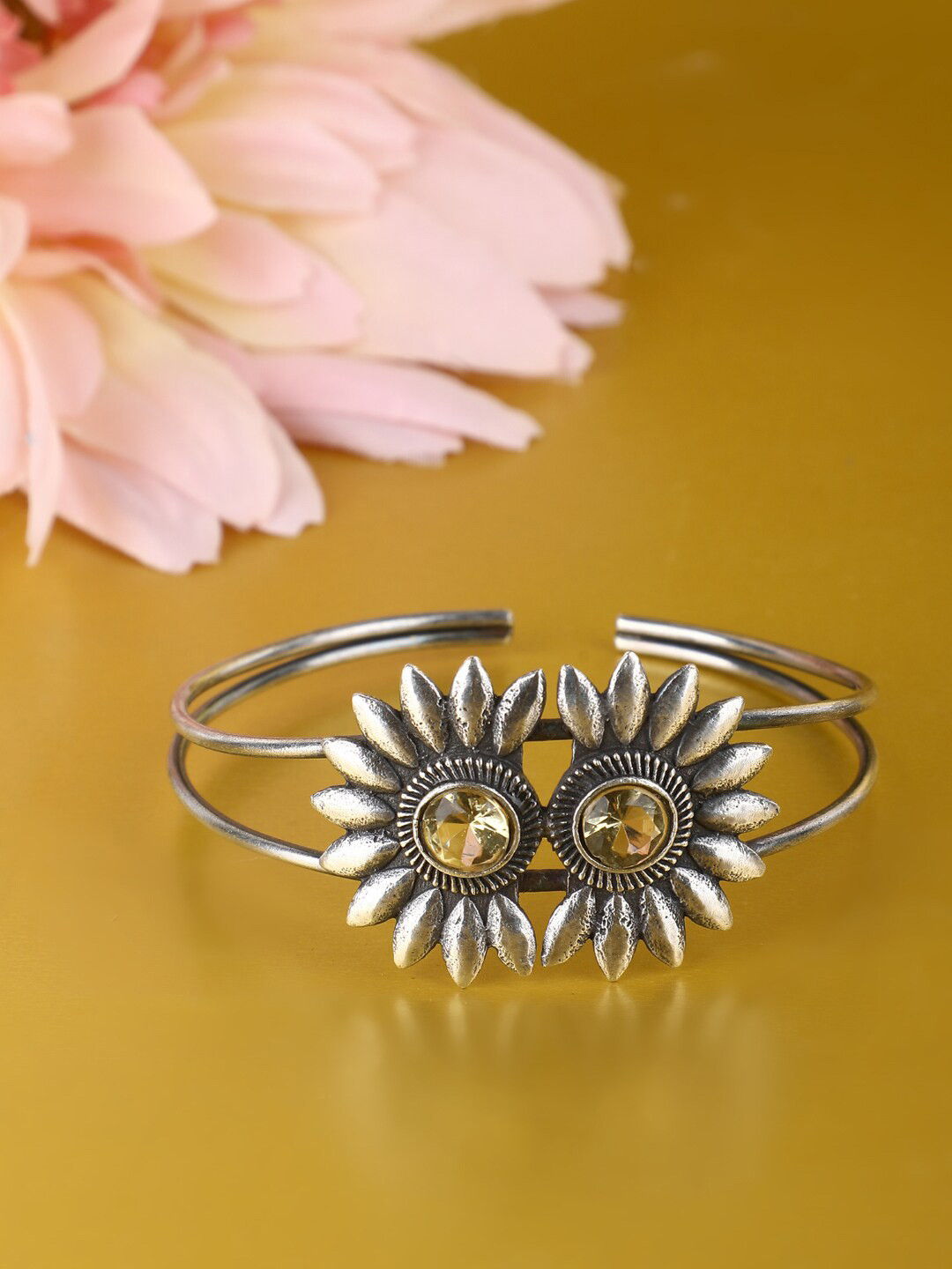 

Anouk Silver-Plated German Silver Oxidised Cuff Bracelet