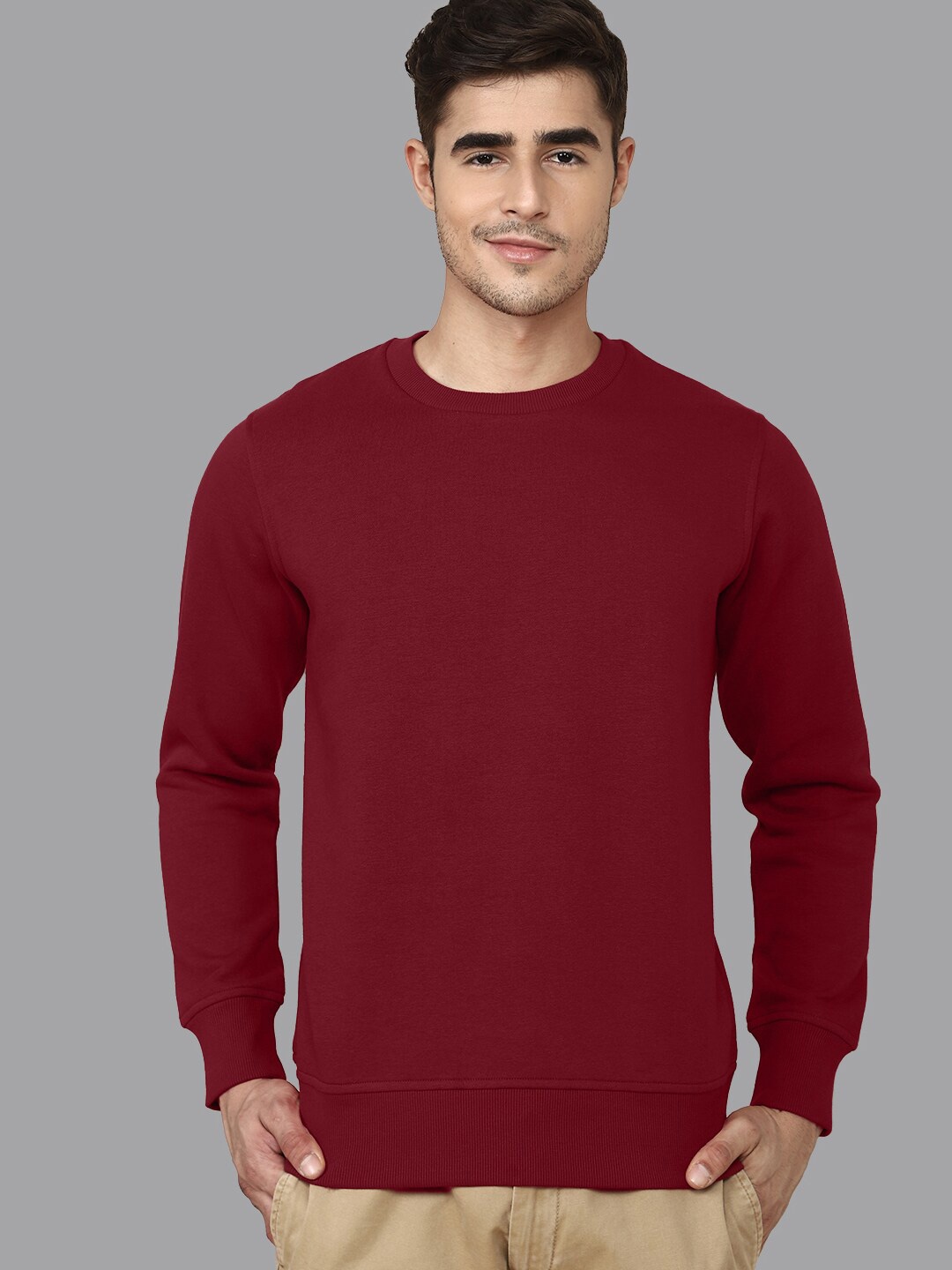 

Free Authority Round Neck Sweatshirts, Red