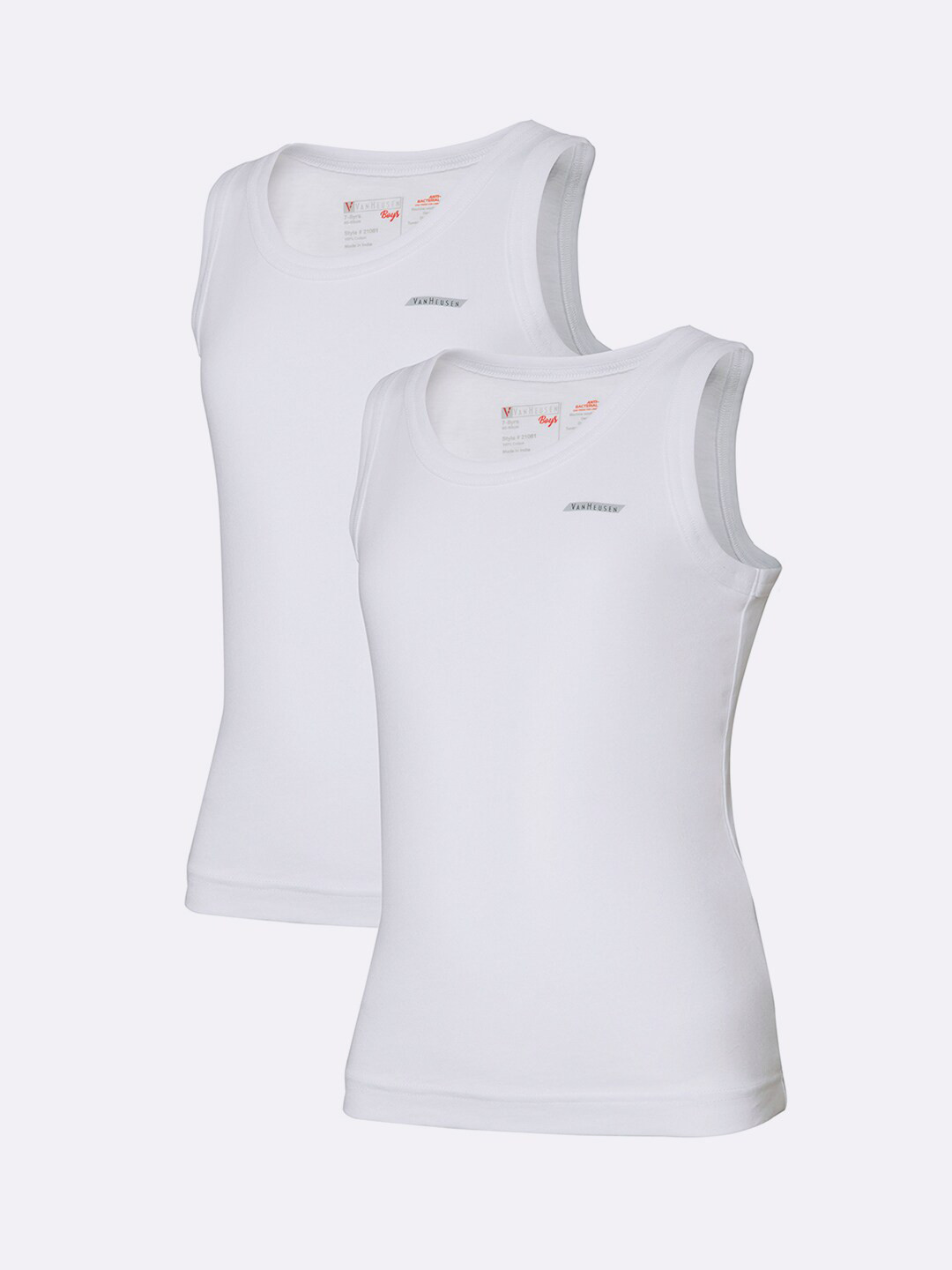 

Van Heusen Boys White Pack of 2 Anti Bacterial Colour Fresh Vest IKBBVS2WH21081