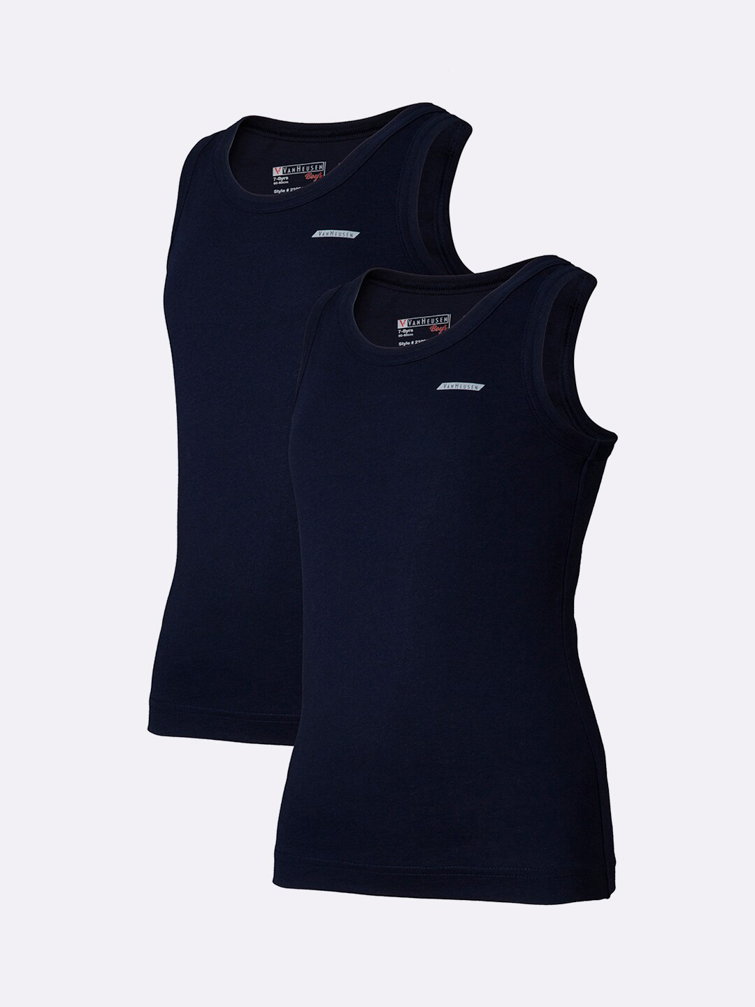

Van Heusen Boys Dark Navy Pack of 2 Anti Bacterial Colour Fresh Vest, Navy blue