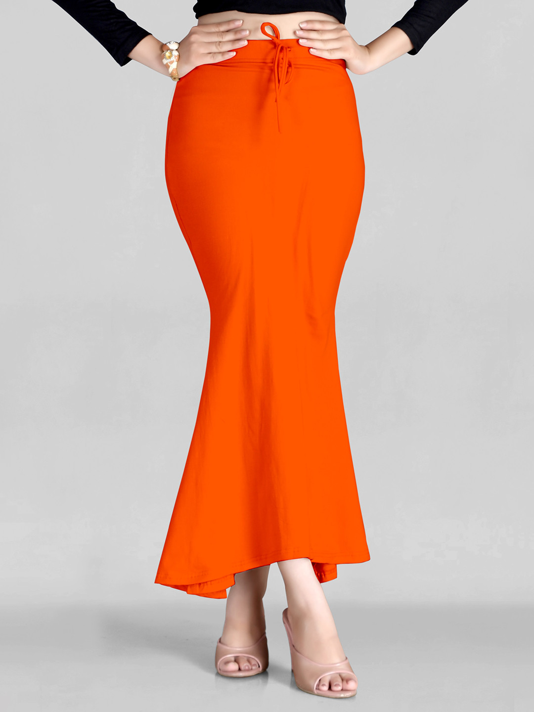 

SCUBE DESIGNS High Rise Saree Shapewear, Orange
