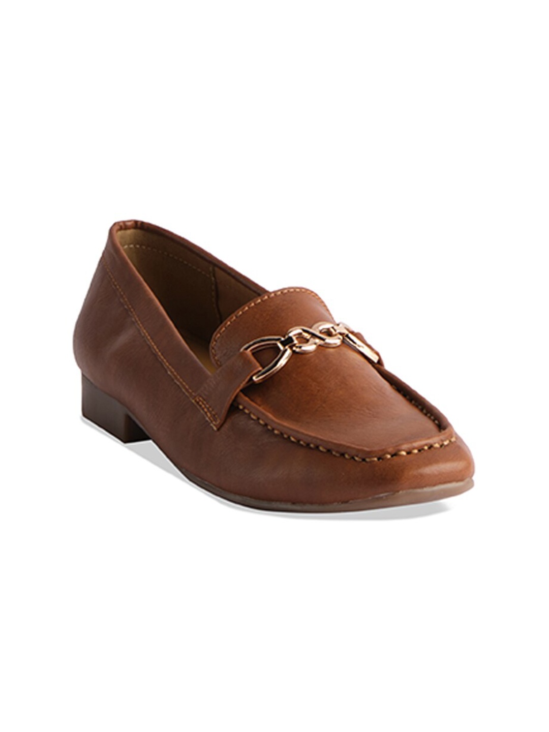 

ERIDANI Round Toe Horsebit Loafers, Tan