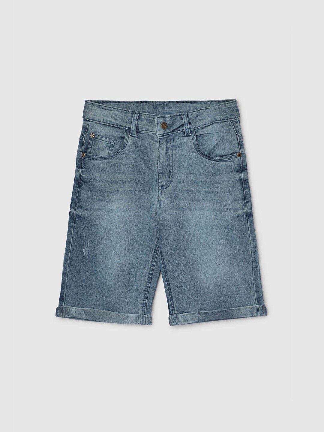 

max Boys Washed Denim Shorts, Blue