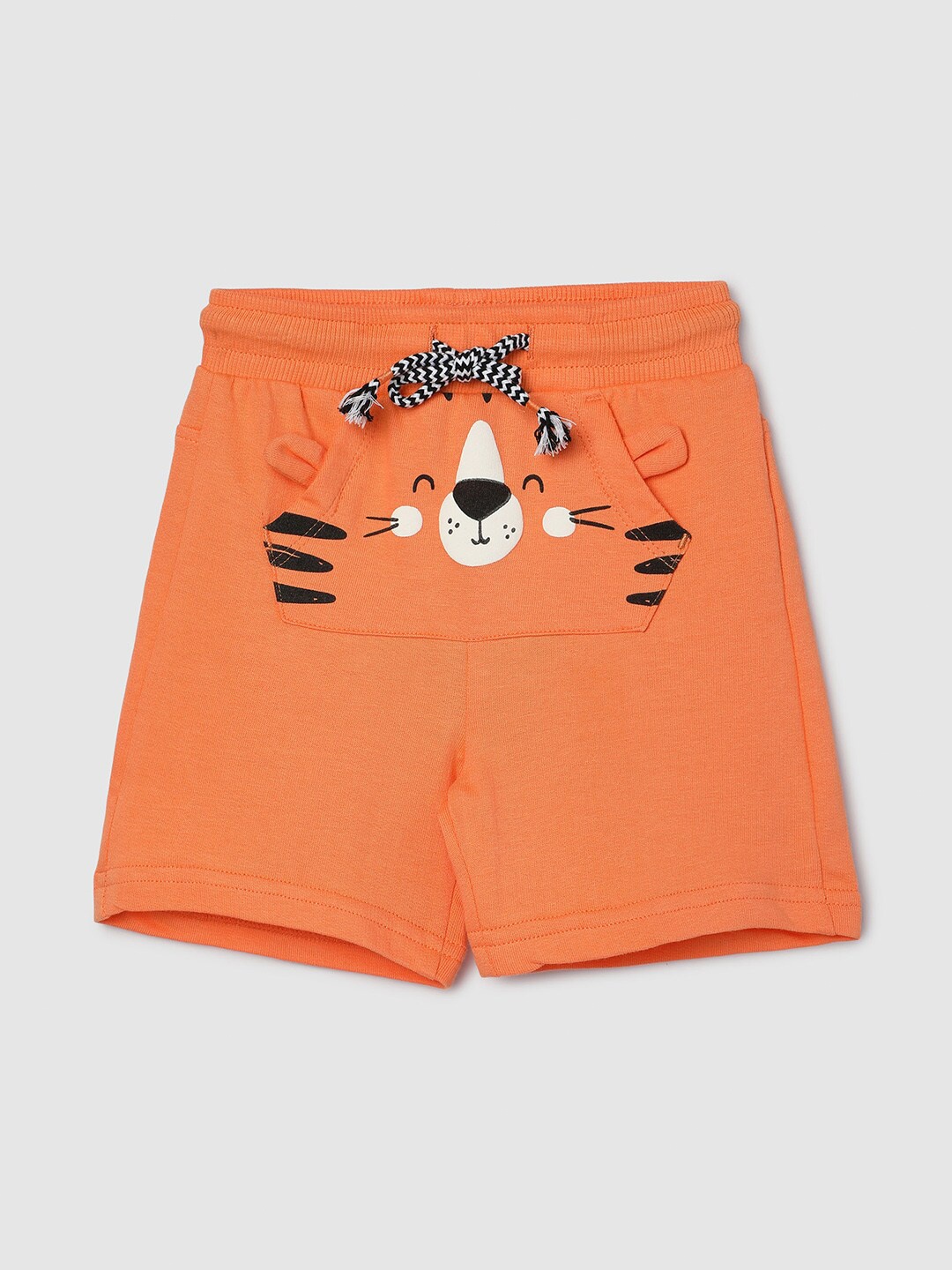 

max Boys Graphic Printed Cotton Shorts, Orange