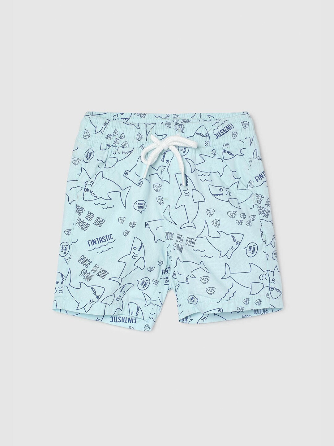 

max Boys Graphic Printed Cotton Shorts, Blue