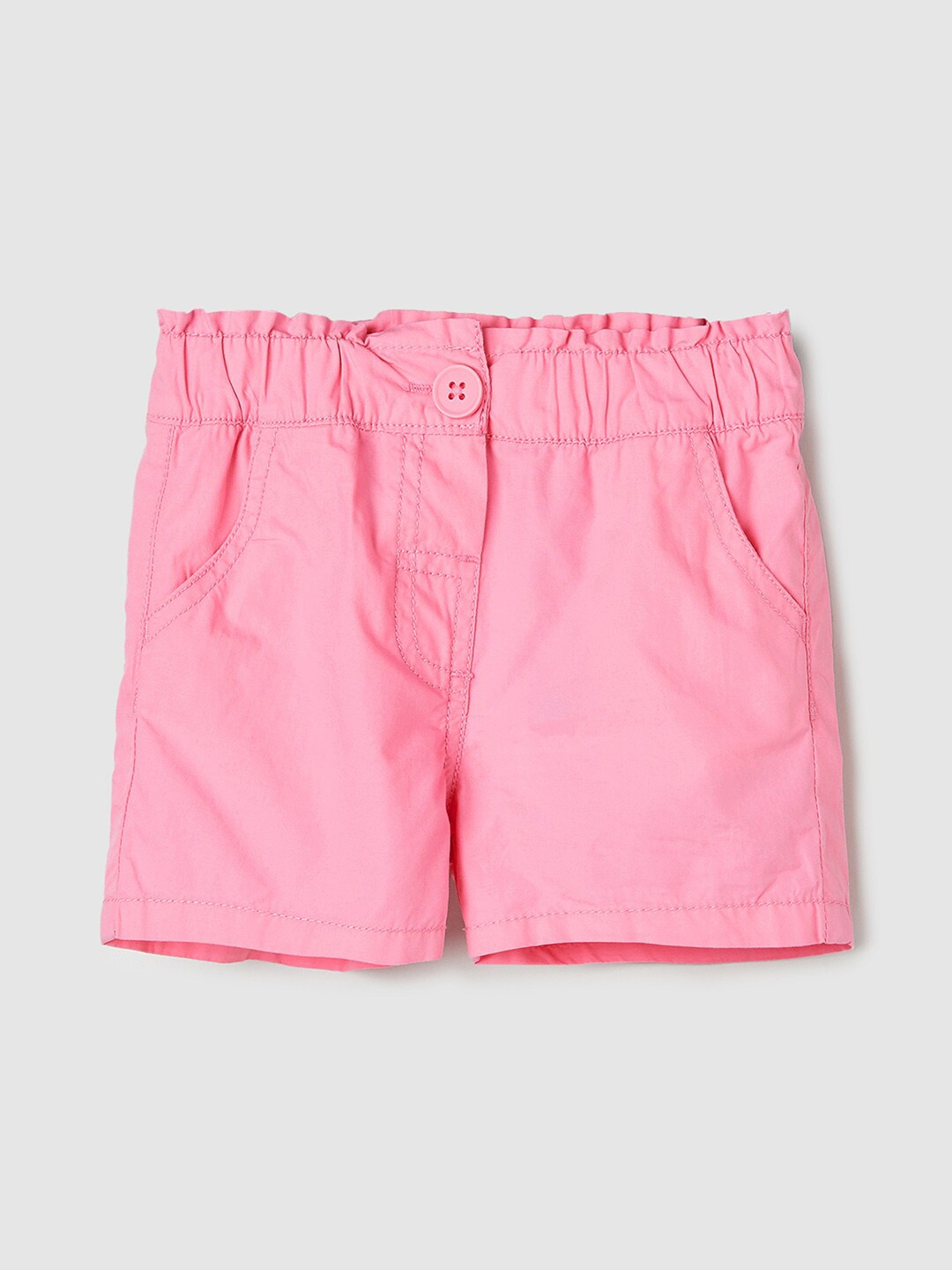 

max Girls Mid Rise Pure Cotton Shorts, Pink
