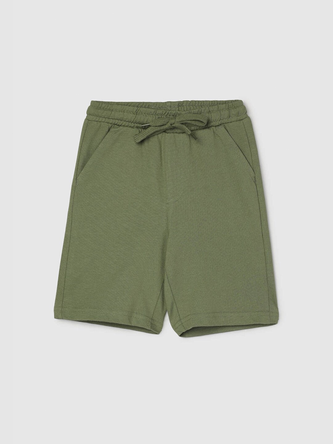 

max Boys Mid-Rise Cotton Shorts, Olive