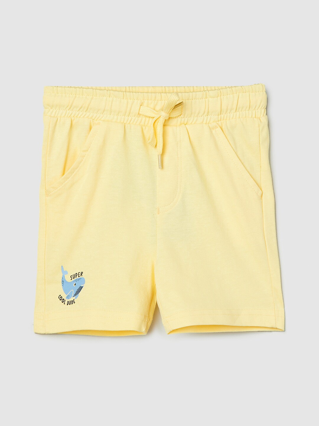 

max Infants Boys Mid Rise Pure Cotton Shorts, Yellow