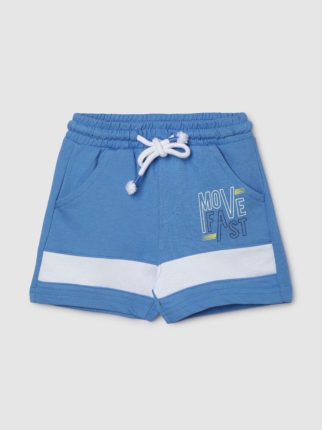 

max Boys Mid Rise Pure Cotton Shorts, Blue