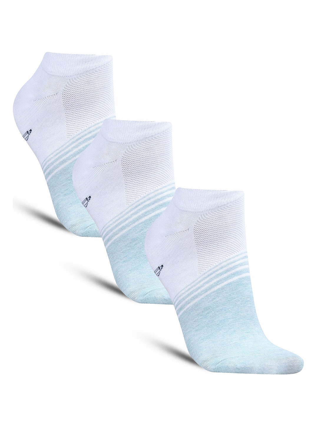 

Dollar Socks Men Pack Of 3 Colourblocked Cotton Ankle Length Socks, White