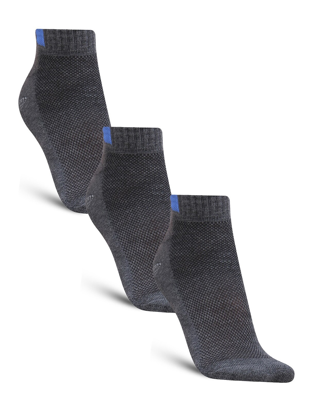 

Dollar Socks Men Pack Of 3 Patterned Cotton Ankle-Length Socks, Grey