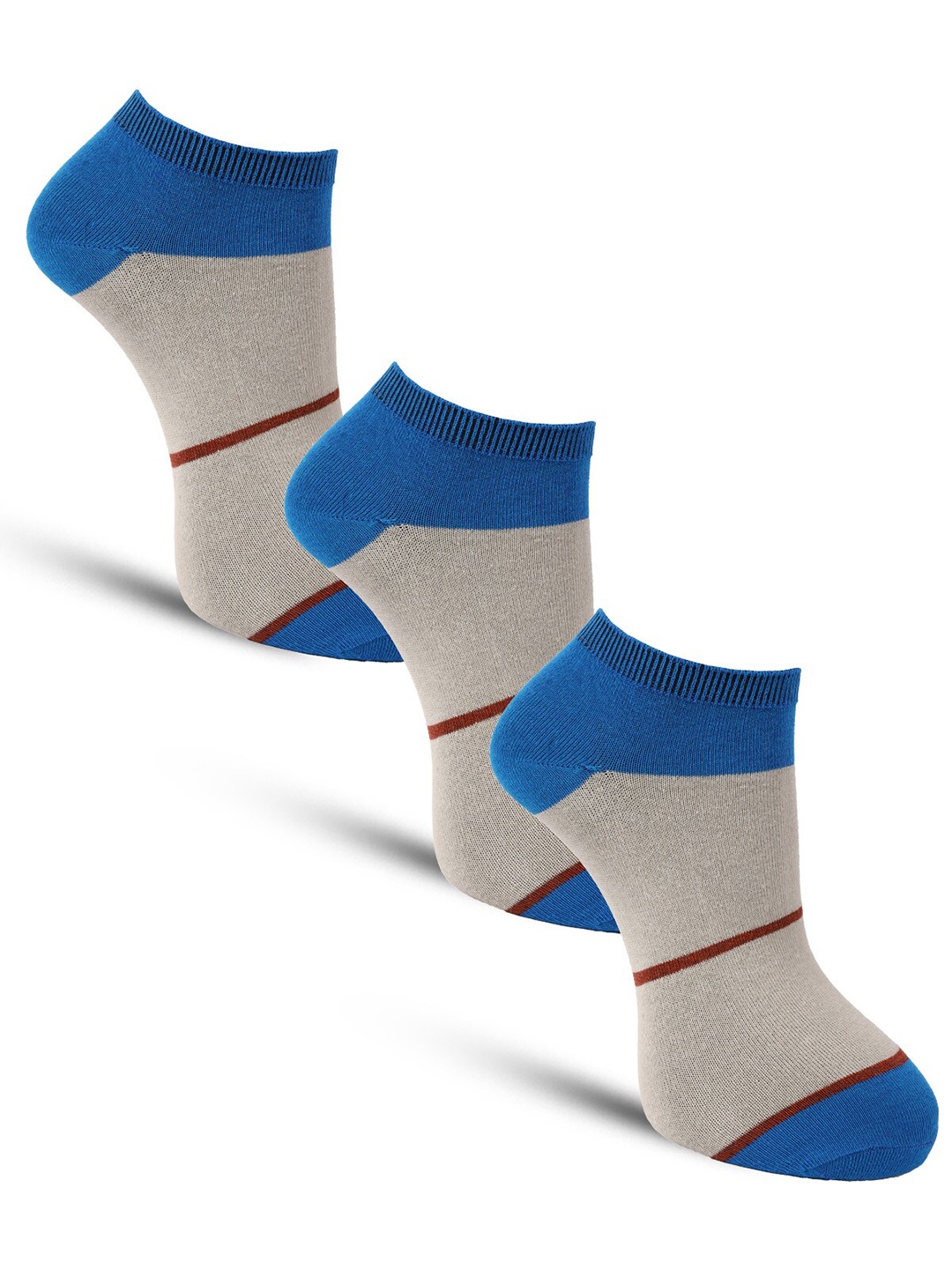 

Dollar Socks Men Pack Of 3 Patterned Cotton Ankle Length Socks, Blue