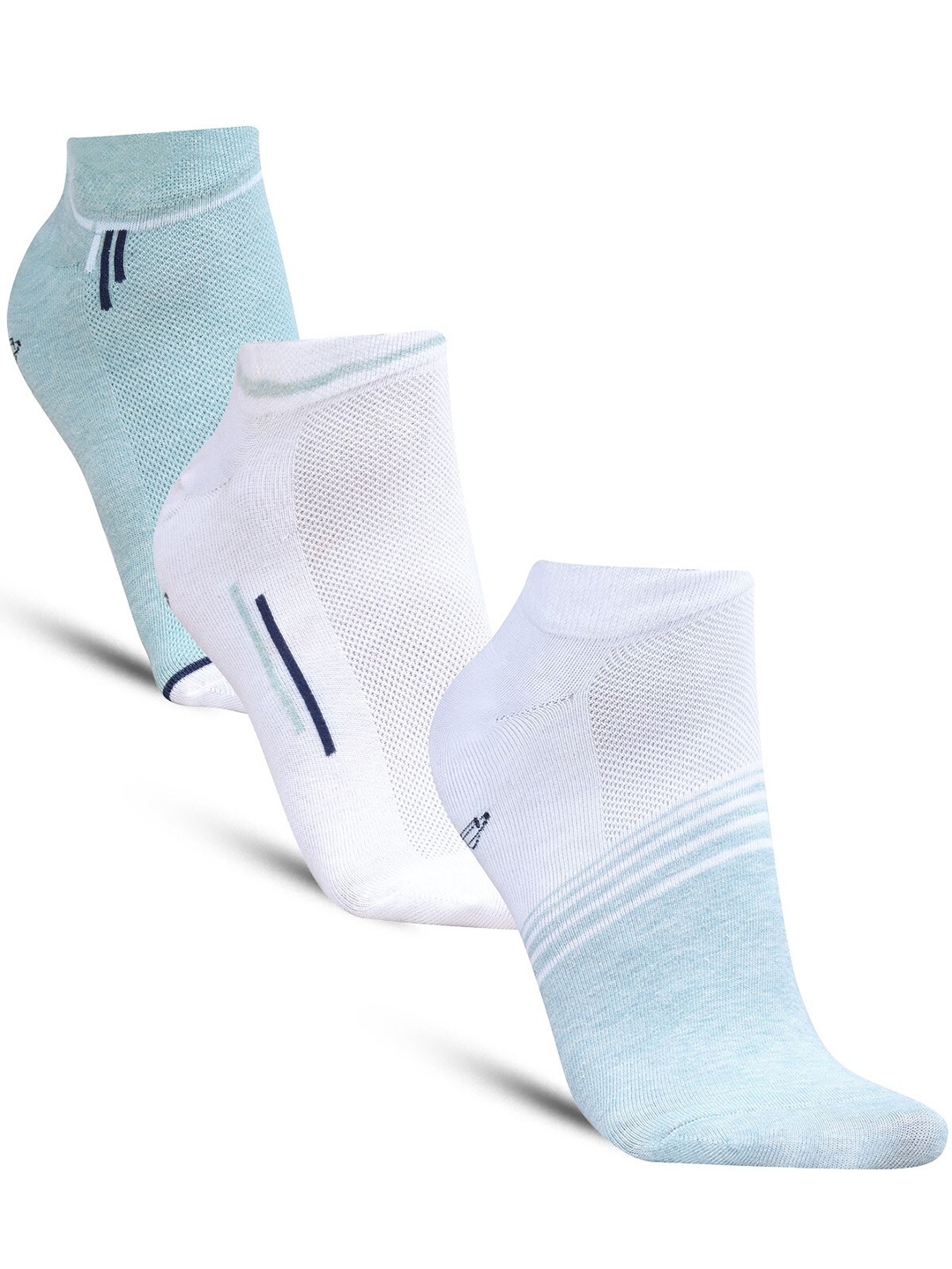 

Dollar Socks Men Pack Of 3 Patterned Cotton Ankle-Length Socks, White