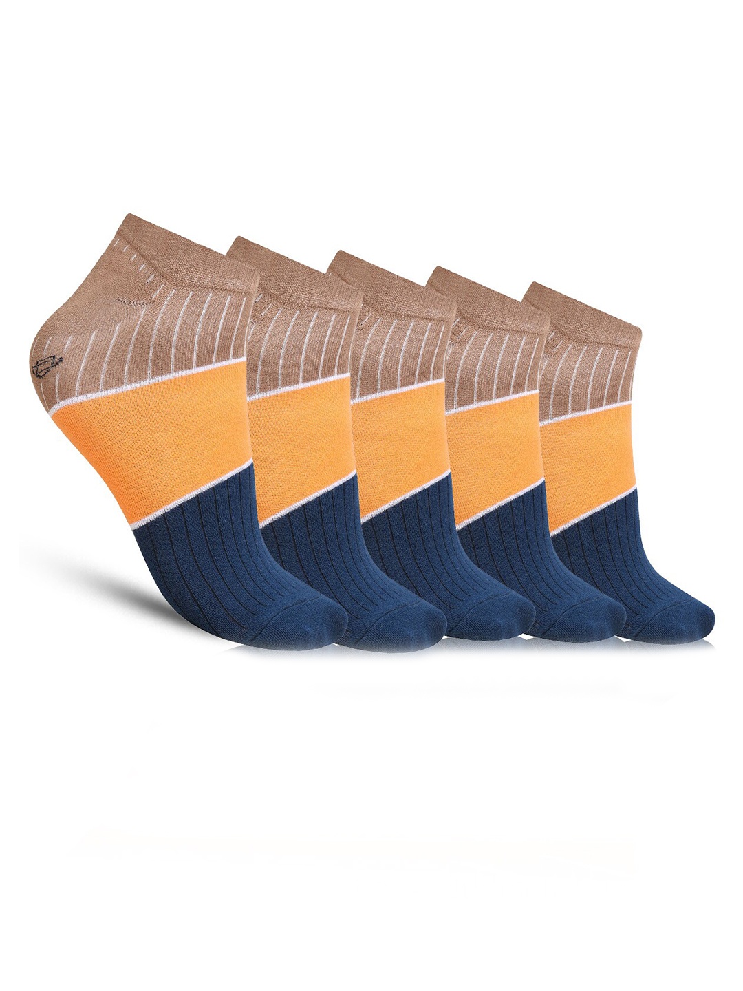 

Dollar Socks Men Pack Of 5 Patterned Cotton Ankle Length Socks, Blue