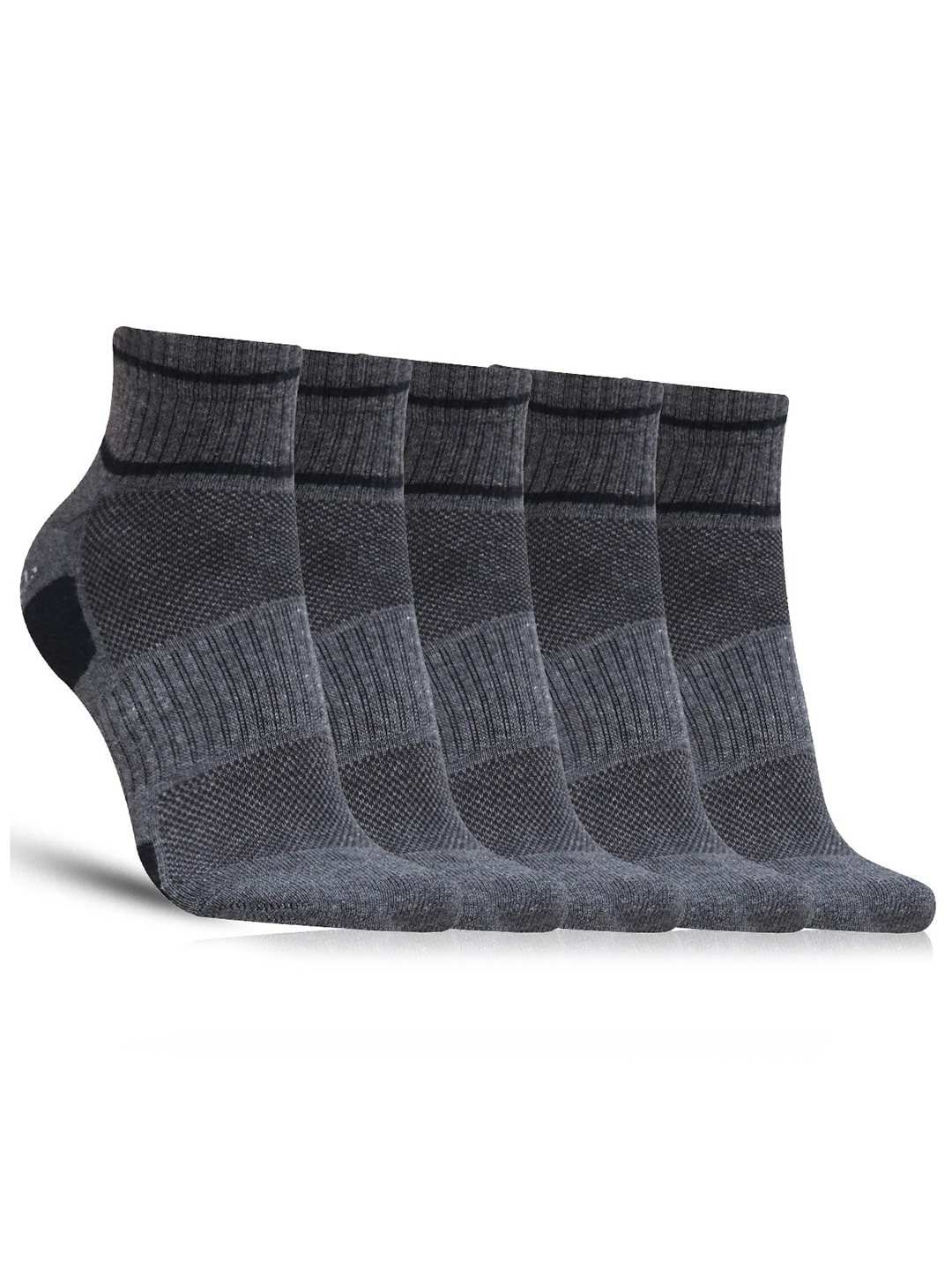 

Dollar Socks Men Pack Of 5 Patterned Cotton Ankle Length Socks, Grey