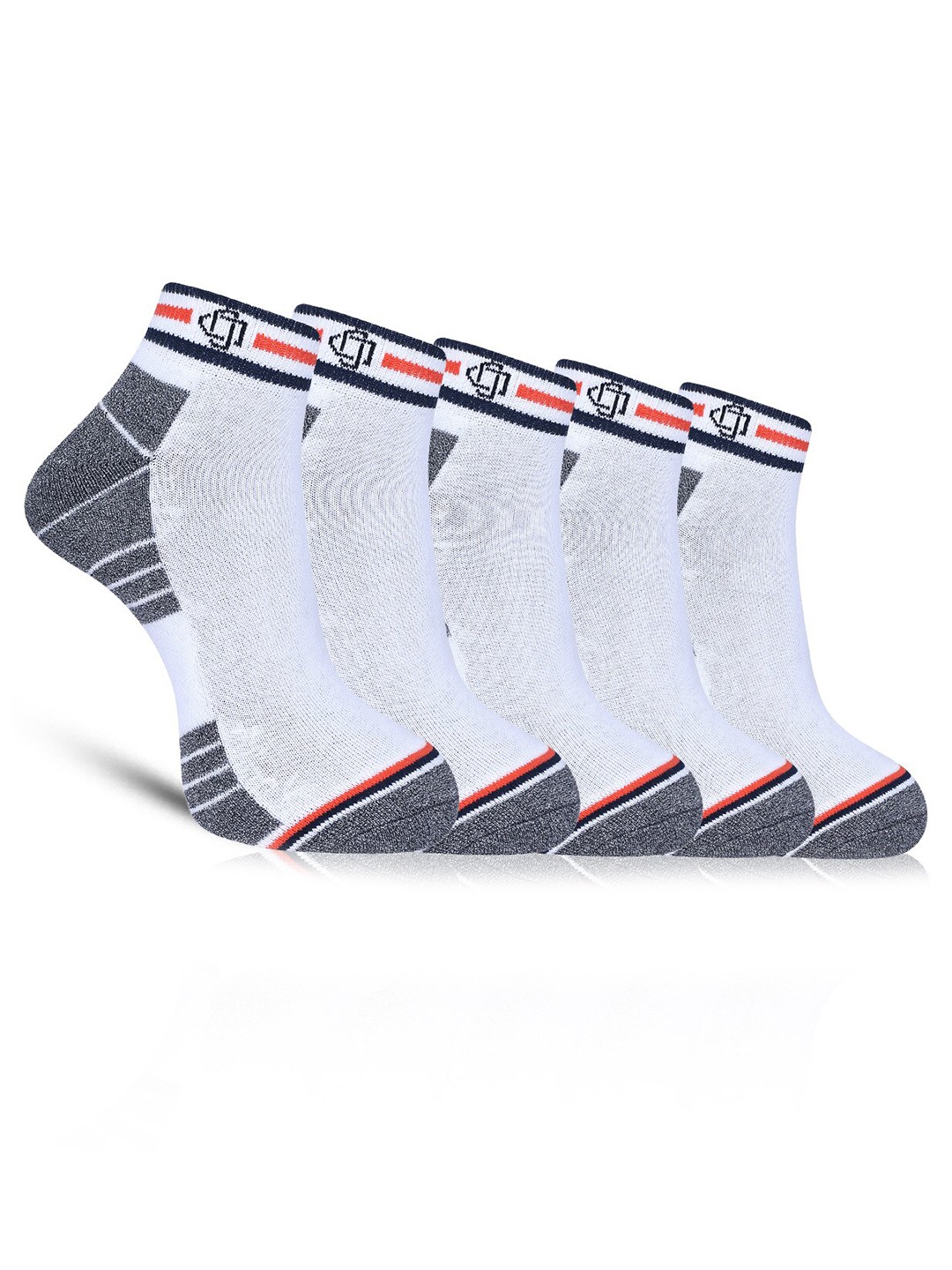 

Dollar Socks Men Pack of 5 Cotton Ankle Length Socks, White