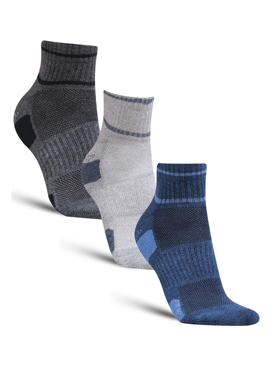 

Dollar Socks Men Pack Of 3 Patterned Cotton Ankle Length Socks, Blue