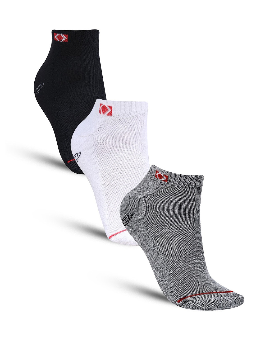 

Dollar Socks Men Pack Of 3 Patterned Cotton Ankle Length Socks, Grey