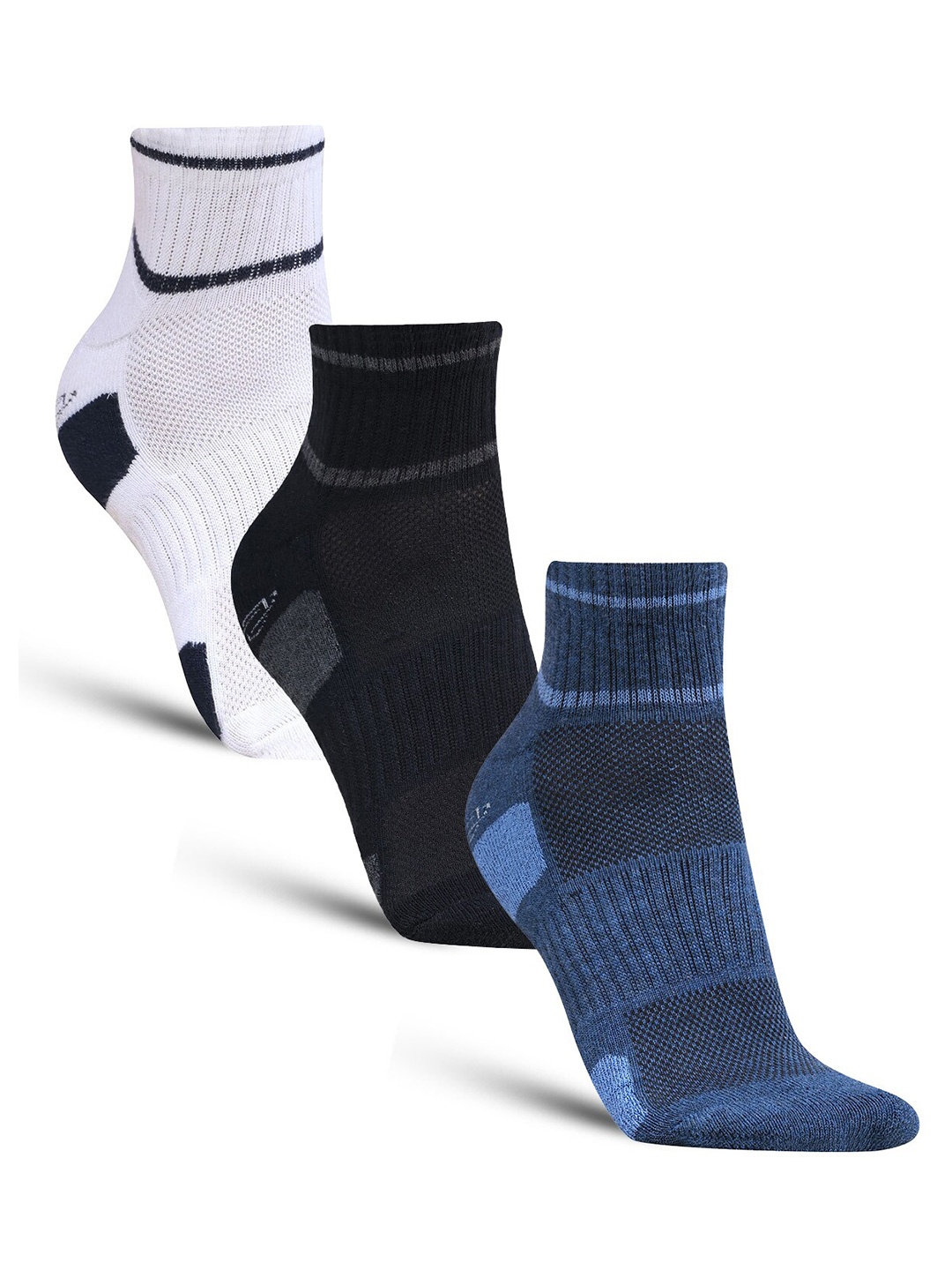 

Dollar Socks Men Pack Of 3 Patterned Cotton Ankle-Length Socks, Blue