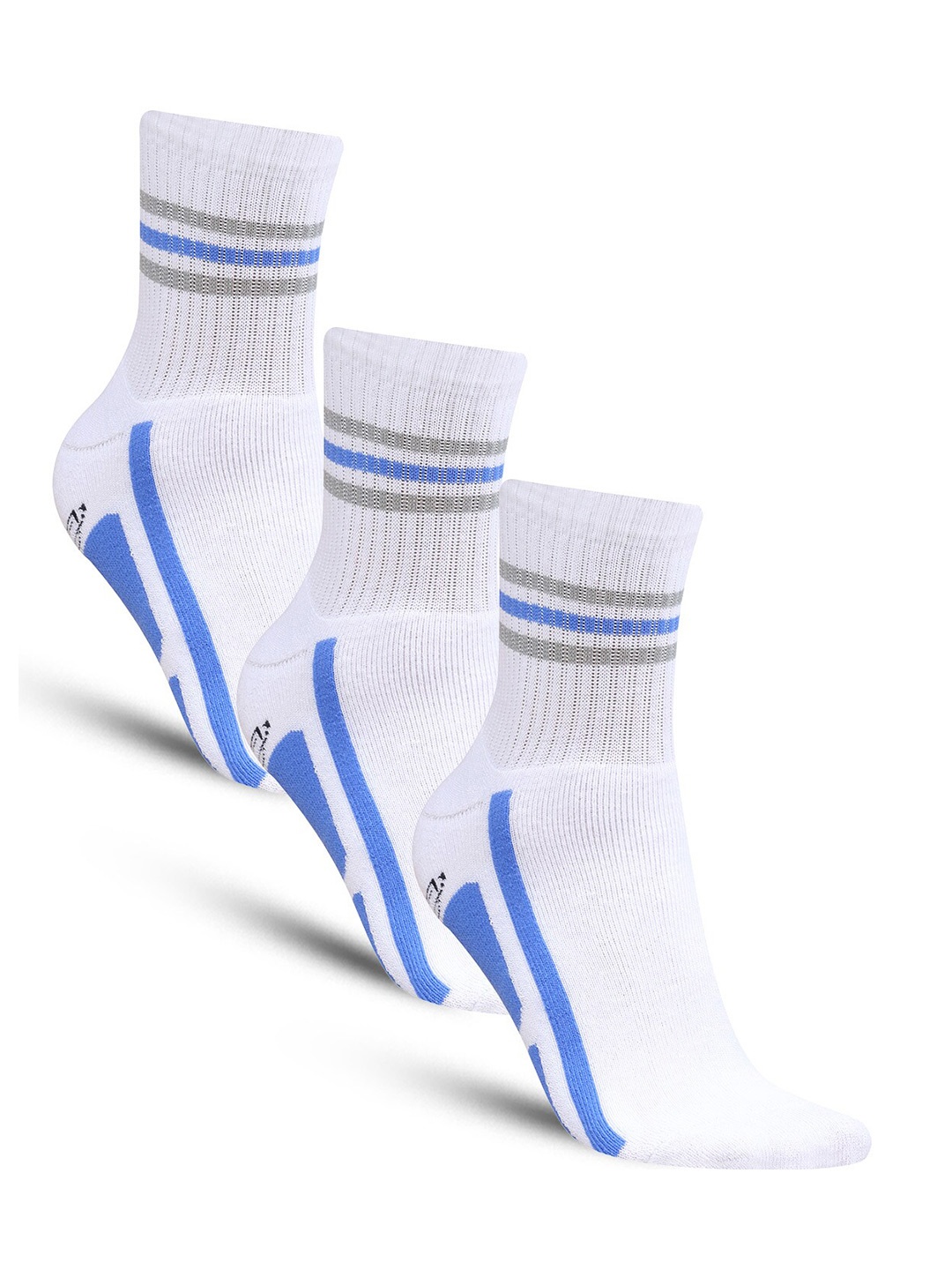 

Dollar Socks Men Pack Of 3 Patterned Cotton Ankle-Length Socks, White