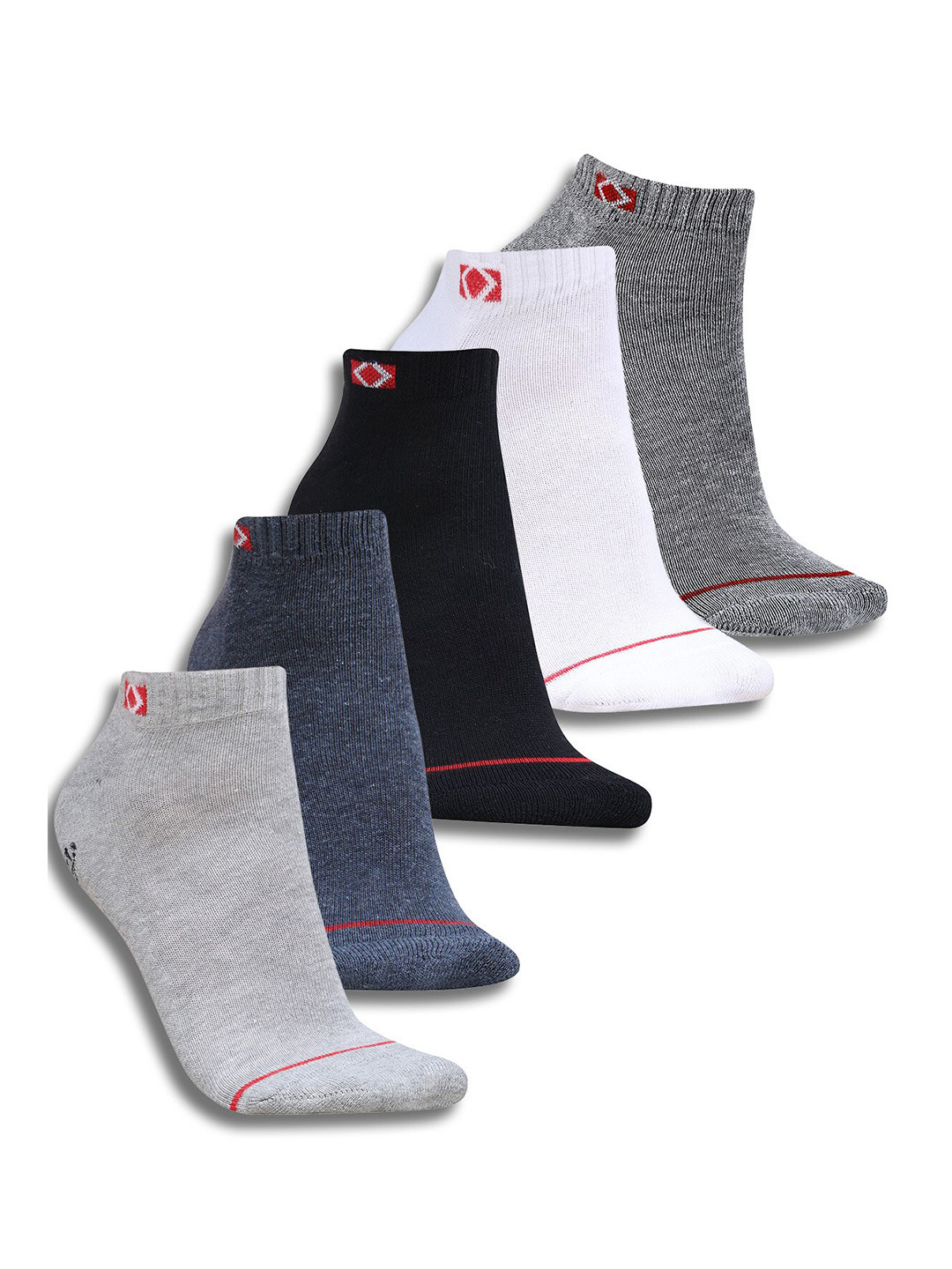 

Dollar Socks Men Pack of 5 Patterned Cotton Ankle-Length Socks, Blue