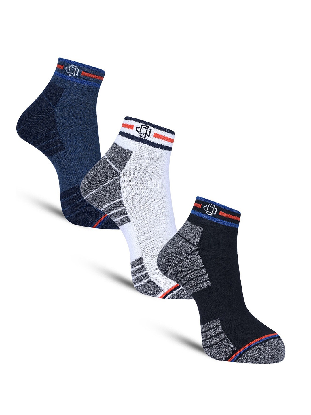 

Dollar Socks Men Pack Of 3 Patterned Cotton Ankle Length Socks, Blue