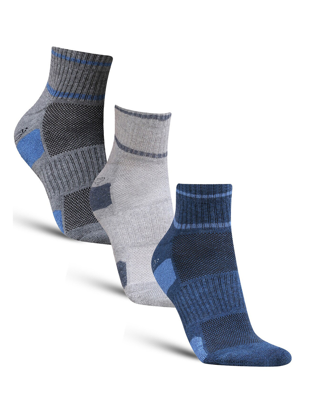 

Dollar Socks Men Pack Of 3 Patterned Cotton Ankle Length Socks, Blue