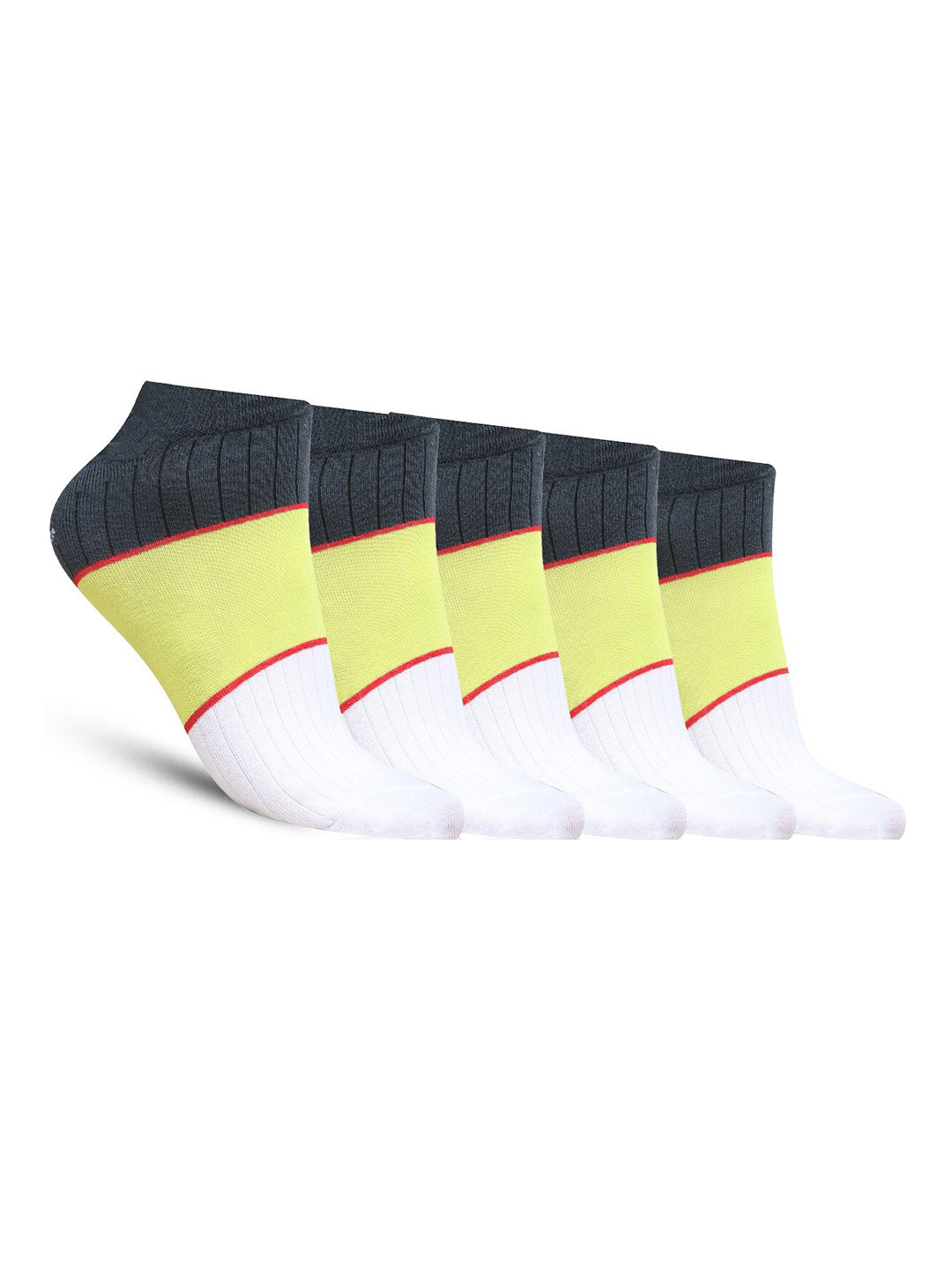 

Dollar Socks Men Pack Of 5 Patterned Ankle-Length Socks, White