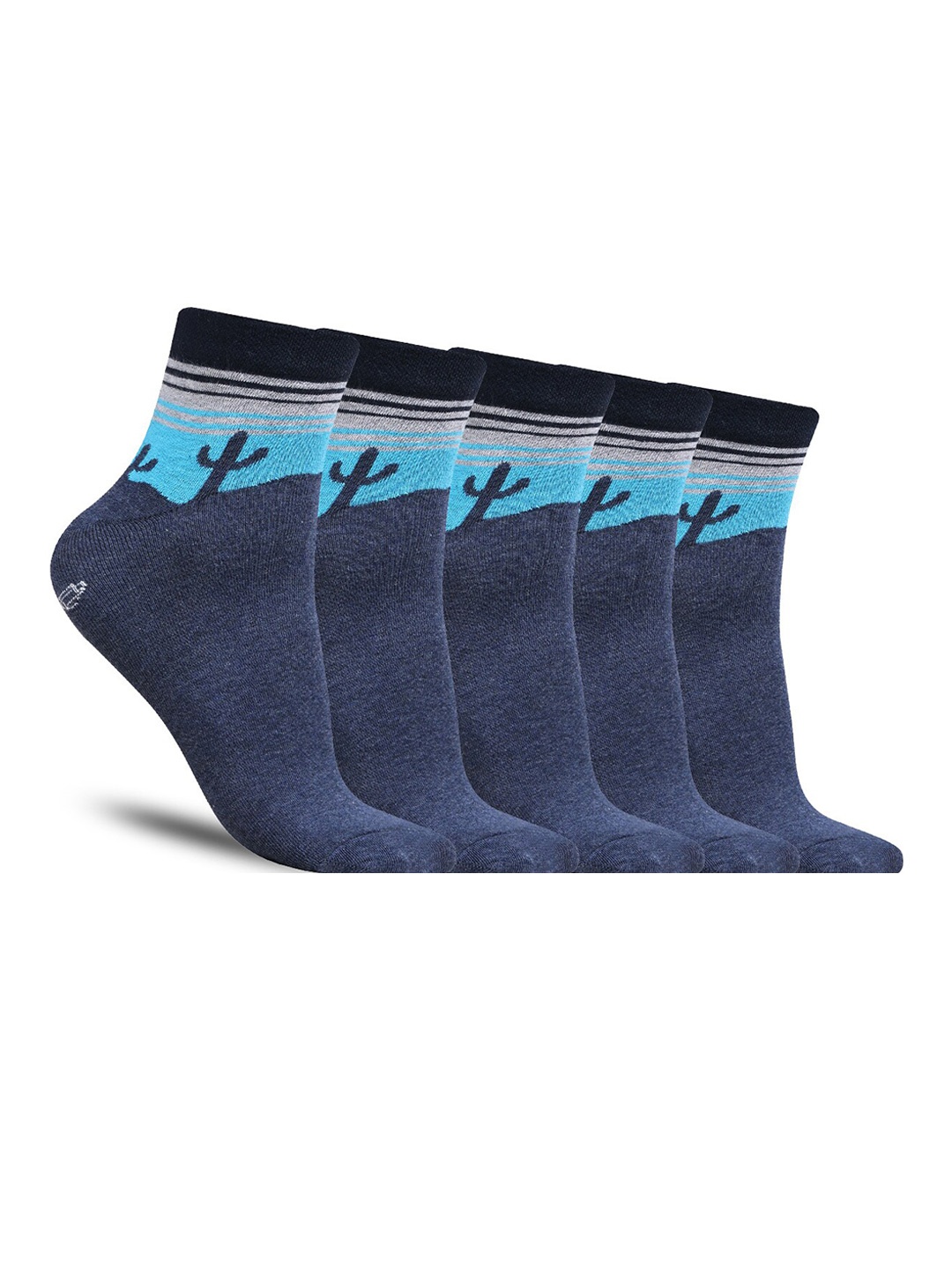 

Dollar Socks Men Pack of 5 Patterned Cotton Shoe Liner-Length Socks, Blue
